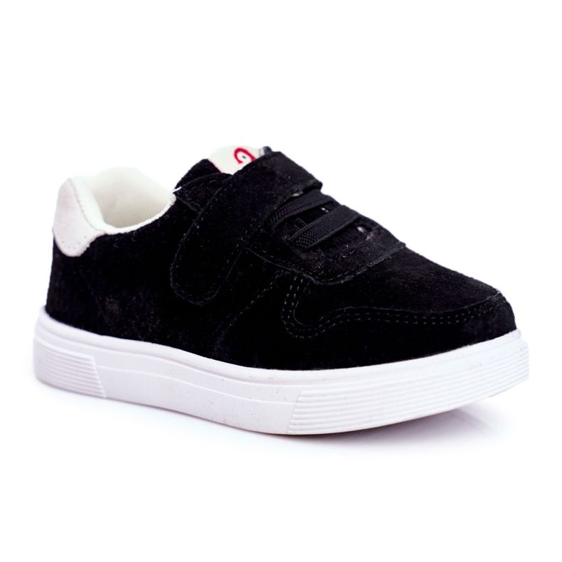 Apawwa Children's Sneakers Suede Velcro Black Trelmo ['black']
