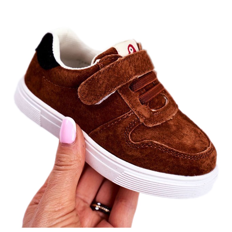 Apawwa Children's Sneakers Suede with Velcro Brown Trelmo Apawwa Children's Sneakers Suede with Velcro Brown Trelmo
