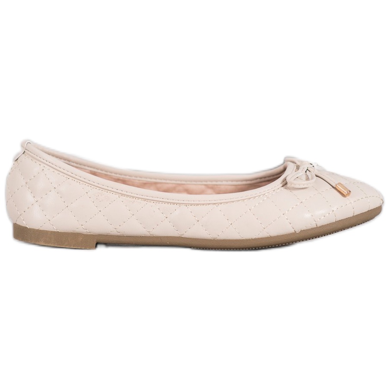 Diamantique Quilted ballerinas beige