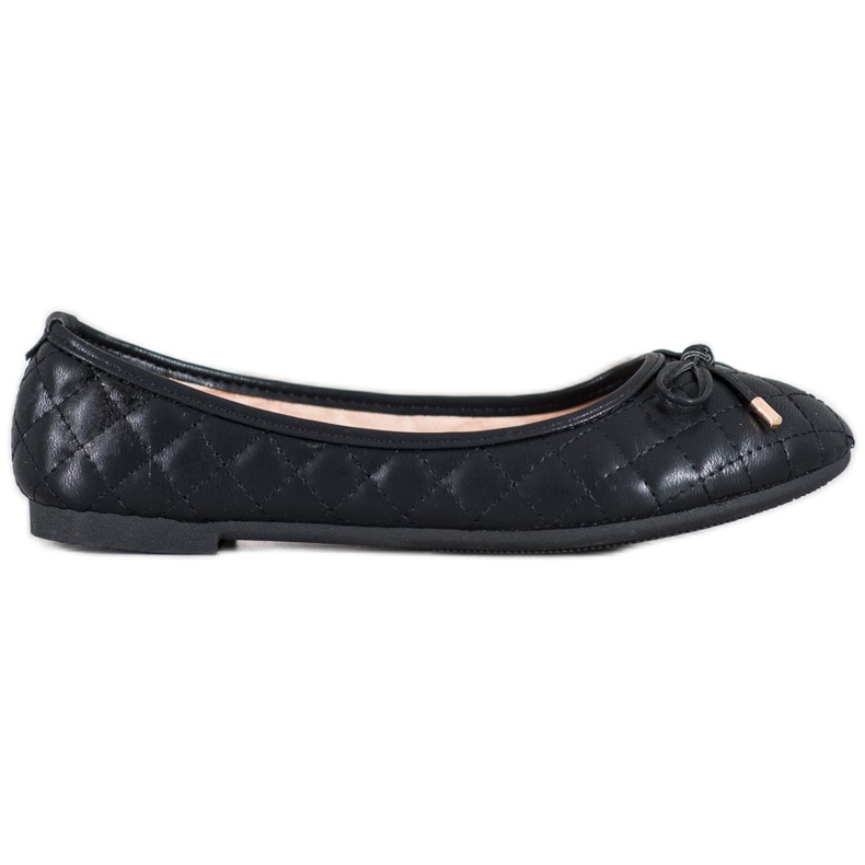 Diamantique Quilted ballerinas black