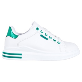 SHELOVET Sneakers On The Platform white green SHELOVET Sneakers On The Platform white green