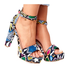 SEA Women's Sandals On A High Heel Colorful Snake Figaro multicolored SEA Women's Sandals On A High Heel Colorful Snake Figaro multicolored