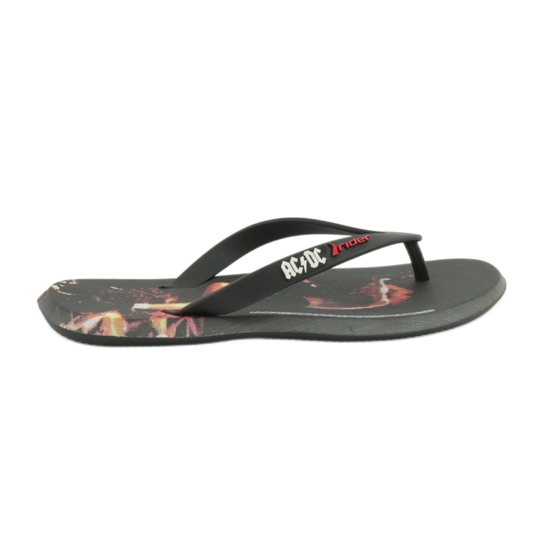 RIDER 82799 ACDC flip-flops THONG AD men BRAZIL black multicolored