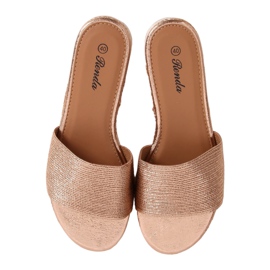 Champagne women's slippers 222-32 Champagne golden