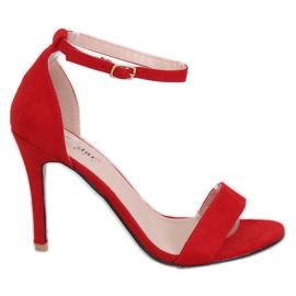 Red GG-86P Red sandals on a high heel