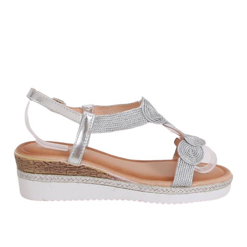 Silver women's sandals L6628 Silver grey