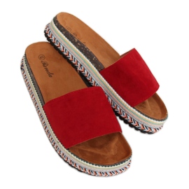 Red women's red slippers BQ-50 Red