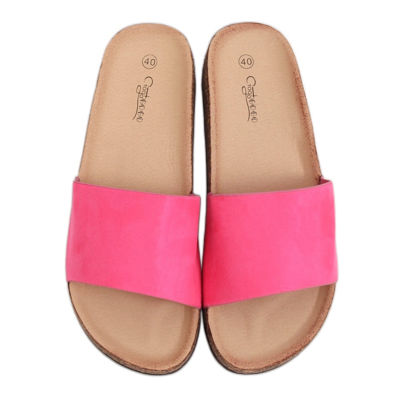 Pink G-572 Fuscha cork sole slippers