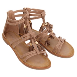 Boho beige sandals JN806 Khaki