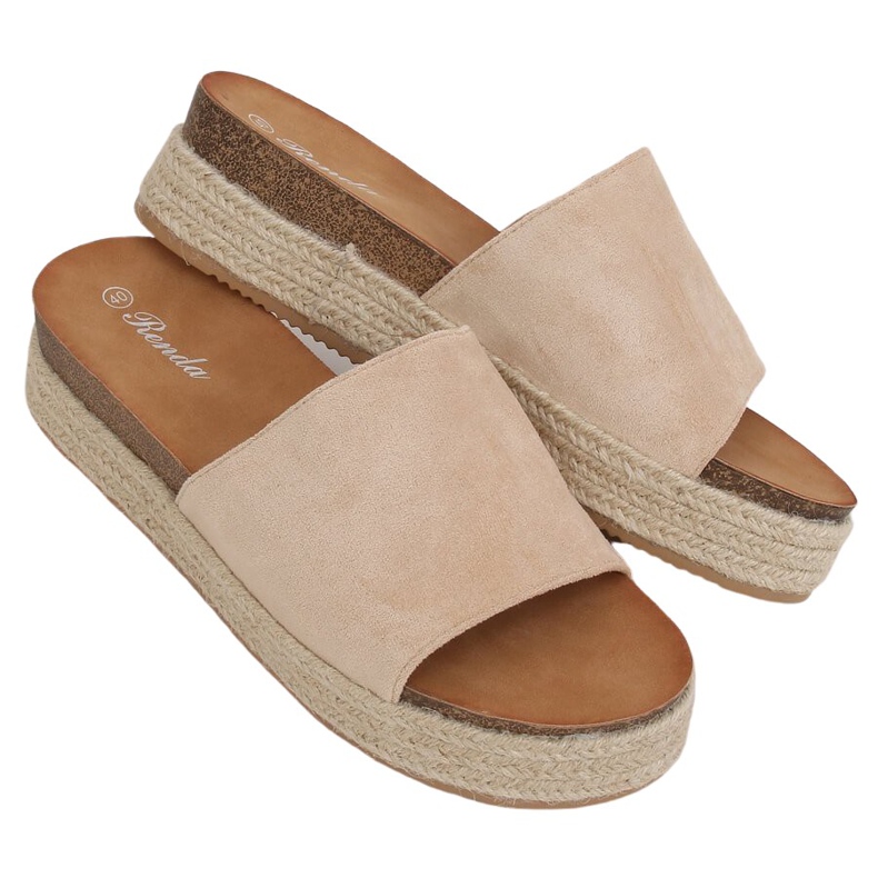 Beige espadrilles slippers 10-215 Beige