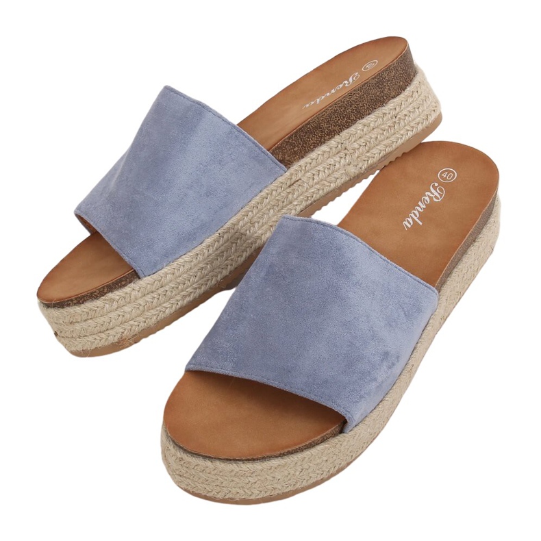 Blue espadrilles slippers 10-215 Blue