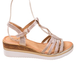 Mannika Comfortable wedge sandals yellow