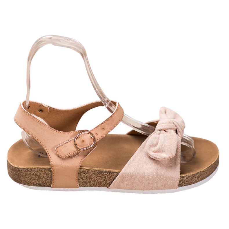 SHELOVET Suede Sandals With A Bow brown