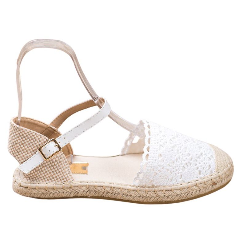 SHELOVET White Espadrilles With Lace