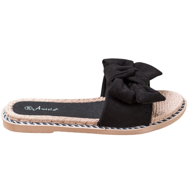 Anesia Paris Stylish Suede Slippers black Anesia Paris Stylish Suede Slippers black
