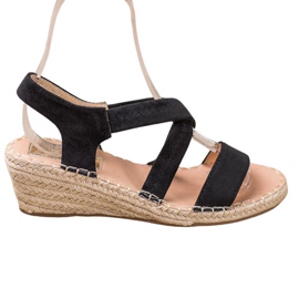 Renda Suede Espadrilles Sandals black Renda Suede Espadrilles Sandals black
