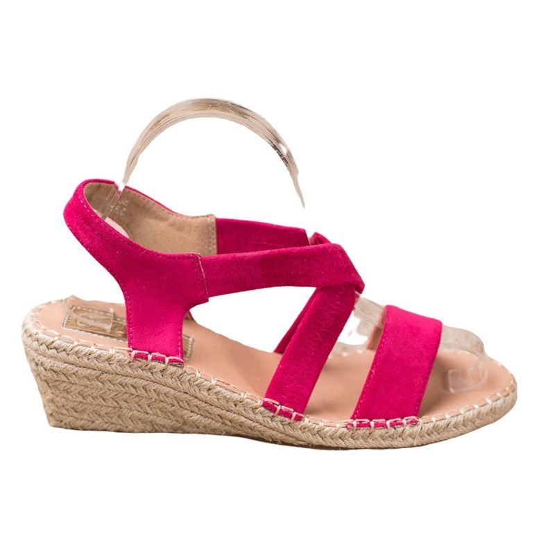 Renda Suede Espadrilles Sandals pink