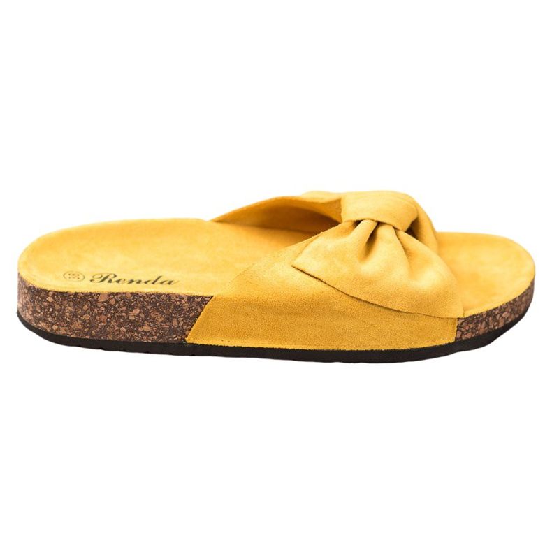 Renda Comfortable Slippers With A Bow yellow