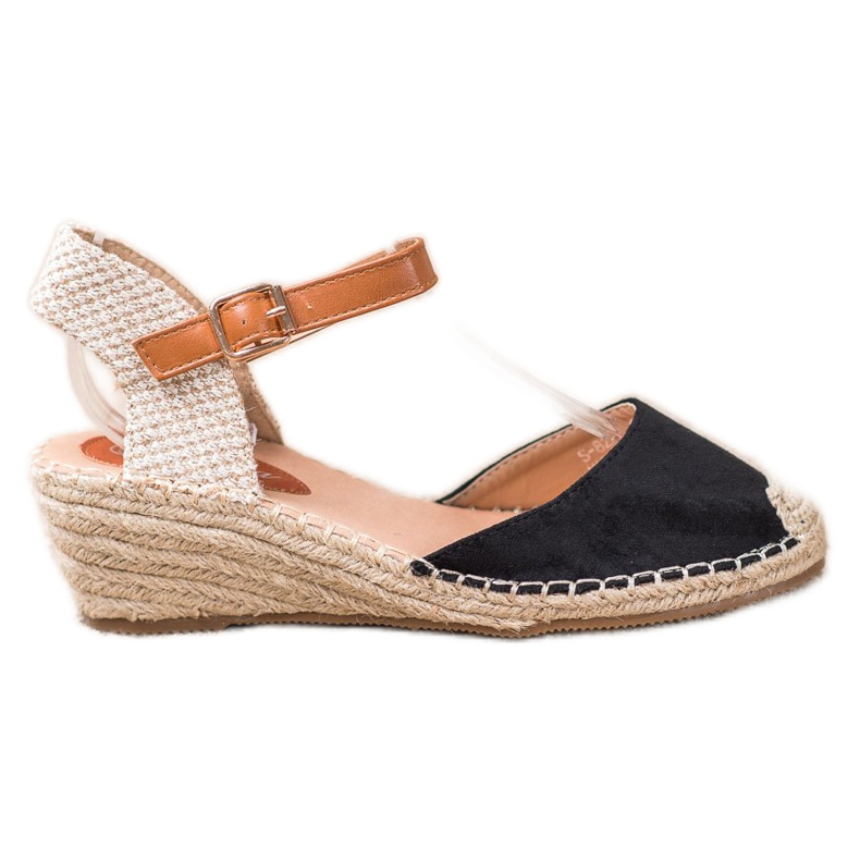 Renda Espadrilles With A Discovered Heel black