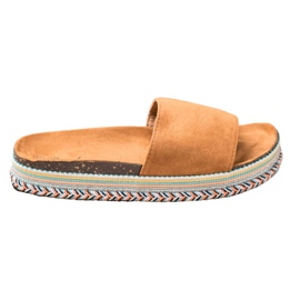 Renda Slippers On The Platform brown