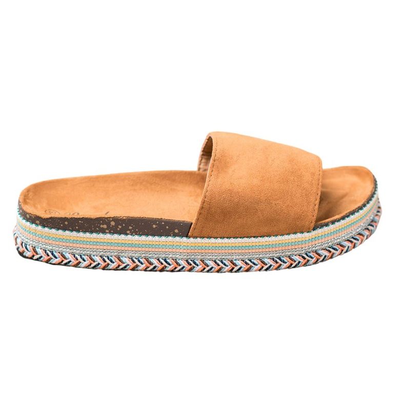 Renda Slippers On The Platform brown