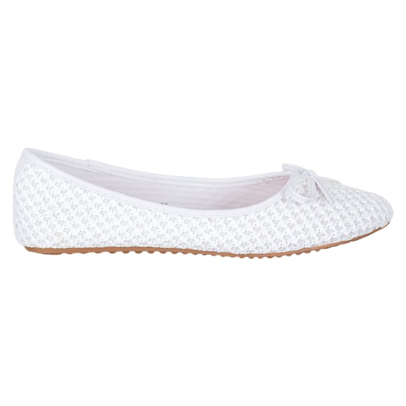Small Swan Braided ballerinas white