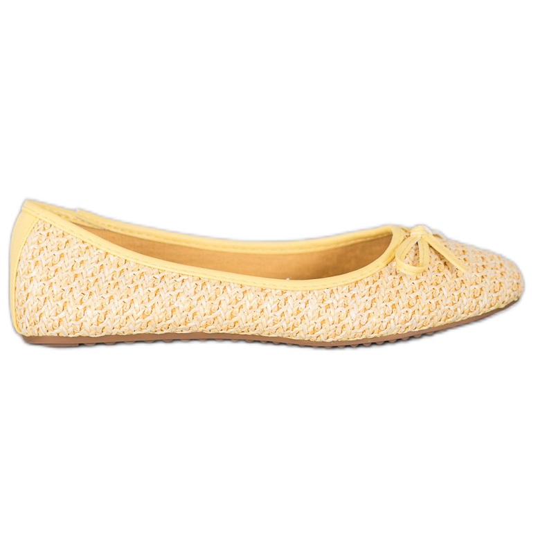 Small Swan Braided ballerinas yellow