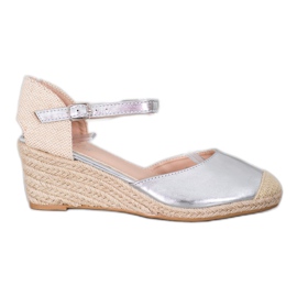 Small Swan Wedge Espadrilles grey
