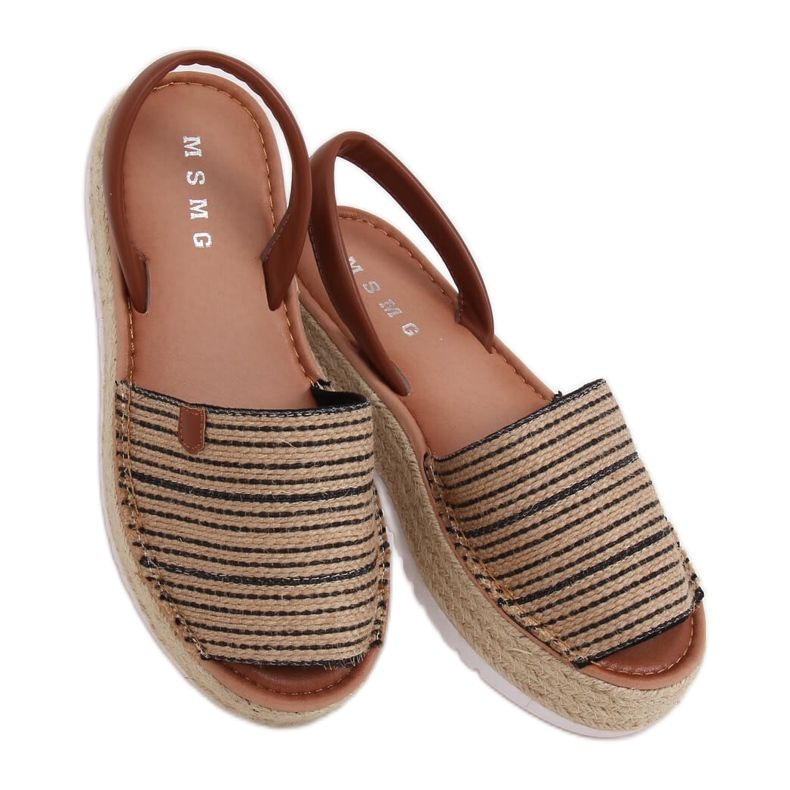 Black sandals espadrilles WH935 Black beige brown Black sandals espadrilles WH935 Black beige brown