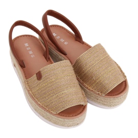 Gold espadrilles sandals WH935 Gold golden