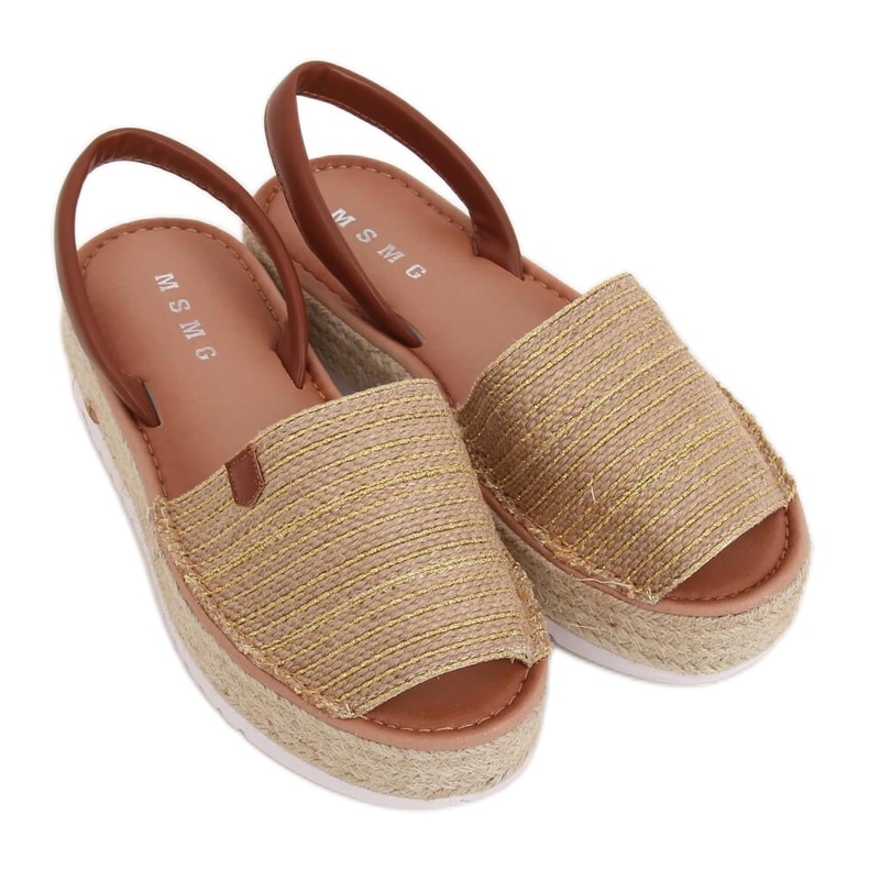 Gold espadrilles sandals WH935 Gold golden