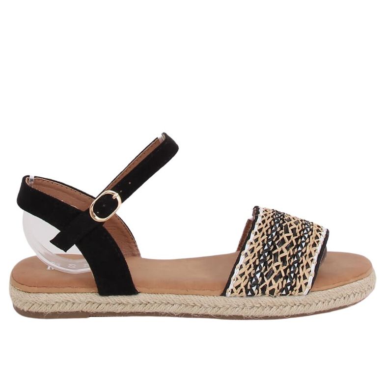 Black women's espadrilles sandals WH933 Black