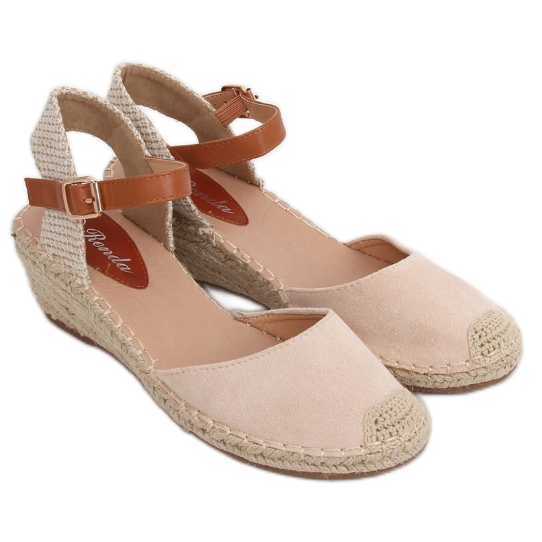 Espadrilles on a beige wedge S-820 Beige II Quality