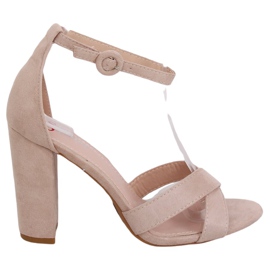 Sandals on the post beige TU133P Beige