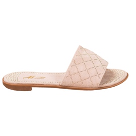 SHELOVET Elegant Suede Slippers beige