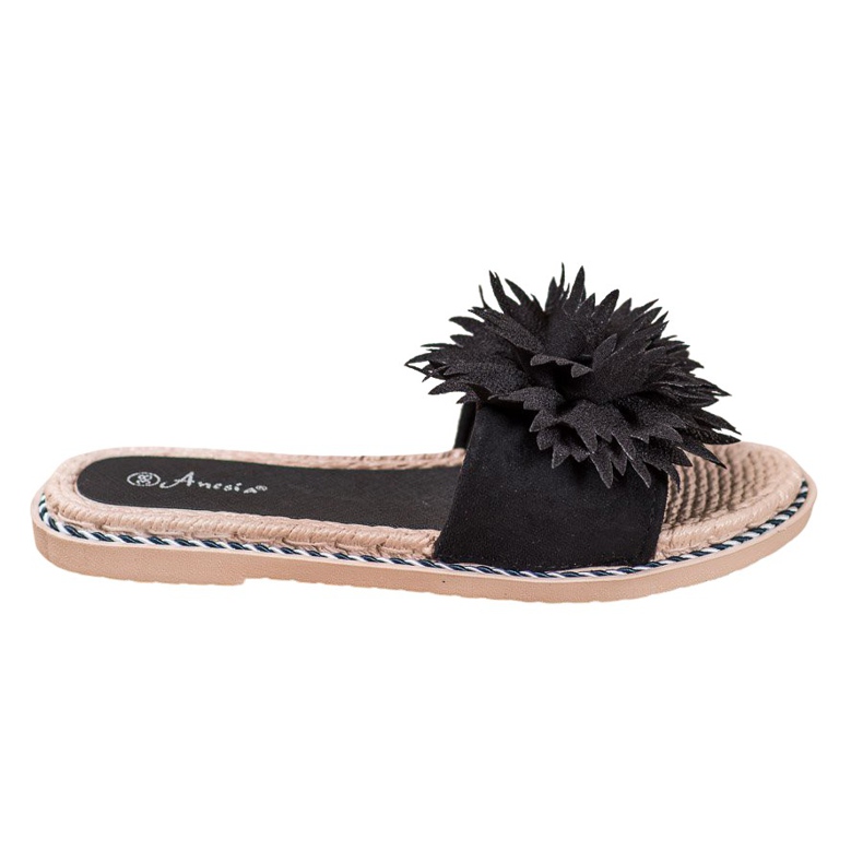 Anesia Paris Stylish Slippers With Ornament black