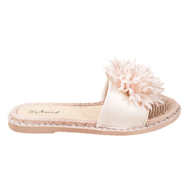 Anesia Paris Stylish Slippers With Ornament beige