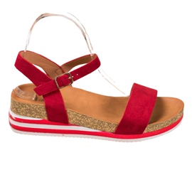 Renda Casual Suede Sandals red Renda Casual Suede Sandals red