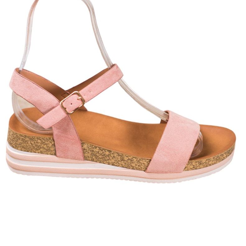 Renda Casual Suede Sandals pink