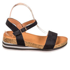 Renda Casual Suede Sandals black