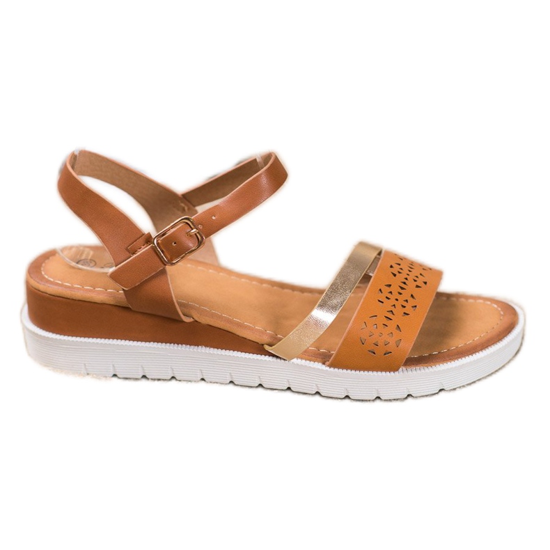 Renda Wedge Sandals With Eco Leather brown
