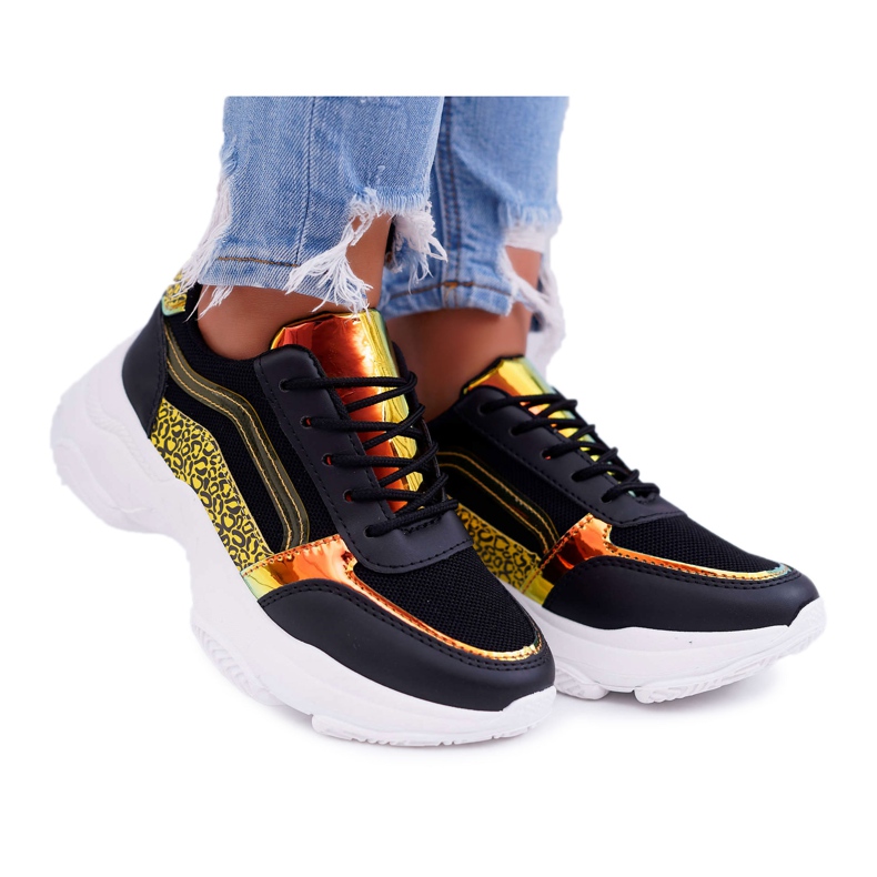 Women's Sport Shoes Thick Sole Black Lavish yellow Women's Sport Shoes Thick Sole Black Lavish yellow
