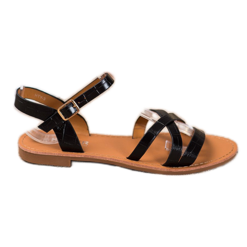 SHELOVET Sandals On A Flat Heel black