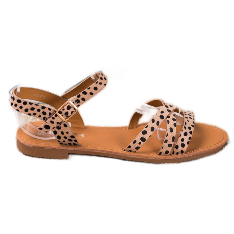 SHELOVET Sandals On A Flat Heel beige