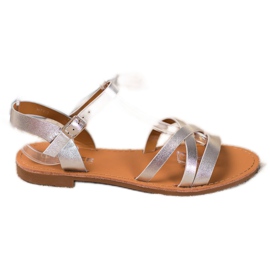 SHELOVET Sandals On A Flat Heel grey