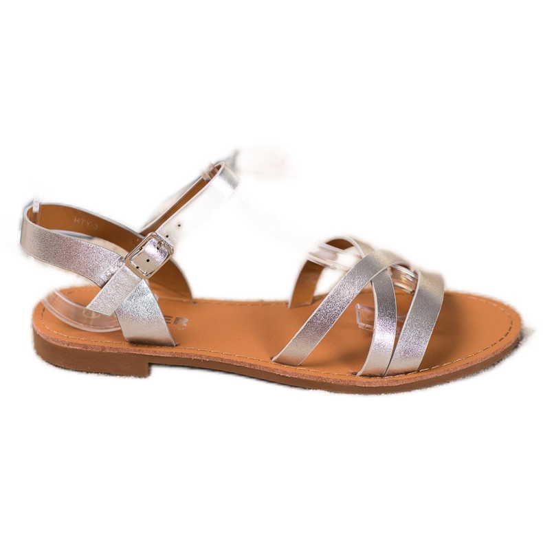 SHELOVET Sandals On A Flat Heel grey
