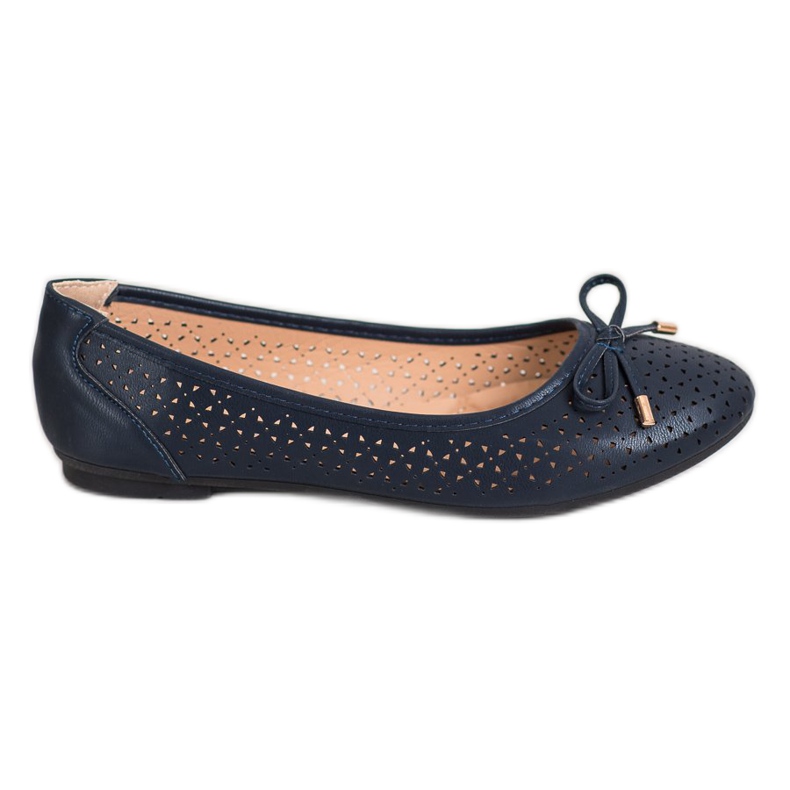SHELOVET Openwork Ballerina With Eco Leather navy blue SHELOVET Openwork Ballerina With Eco Leather navy blue