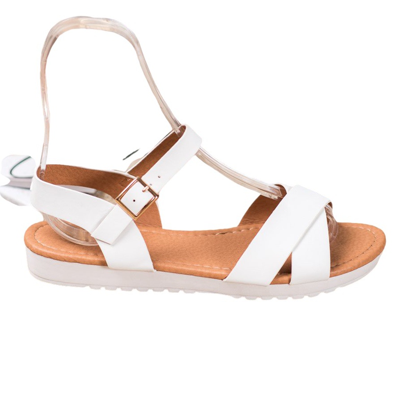 SHELOVET Comfortable Textile Sandals white