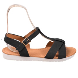 SHELOVET Black Textile Sandals SHELOVET Black Textile Sandals