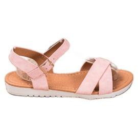 SHELOVET Comfortable Textile Sandals pink